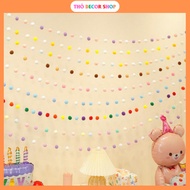 POOM POOM pom pom string 2.5m long to decorate classrooms, birthdays, events, yearbooks - NM383