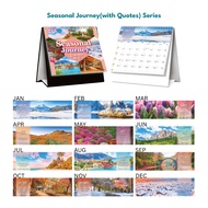 2026 Table Calendar White Stand | Simple Flip Desk Calendar | Malaysia Public Holiday | Aesthetic Ka