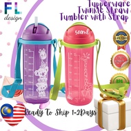 🎁 Hadiah Tupperware🎁Wish card 🎁Tupperware KID BOTTLE BUDAK AIR BOTOL Twinkle Straw Tumbler with Strap (1) 500ml