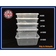 A500 / A650 / A750 / A1000 - Rectangular Plastic Disposable Food Container [ 10sets ]