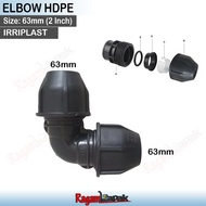 HDPE Elbow Fitting Size 63 田 63 MM (2 Inch) HDPE Pipe Connection Elbow 63mm HDPE Elbow 2"
