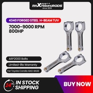 4Pcs H-Beam Conrods Rods+ARP 2000 bolts for TOYOTA Corolla 4AG 4AGE GTS 1.6L for Celica Corolla MR2 