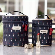 日本 Artisan & Artist 雜誌附錄 黑色帆布 大小號 圓桶型 手提 化妝袋