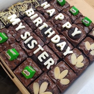 Tulisan Topping Fudgy Brownies Brownies ulang tahun Brownies