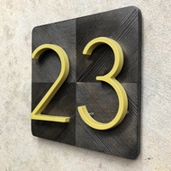 125mm Golden Floating Modern House Number  Door Home Address Numbers for House Digital Outdoor Sign 