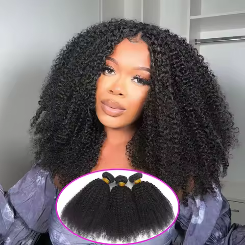 Mongolian Afro Kinky Curly Bundles Human Hair 4B 4C Afro Kinky Human Hair Bundles Unprocessed Hair A