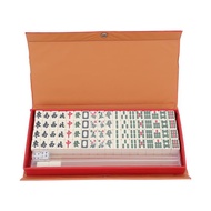 [Bro Mart]1 Set Mini Mahjong Game Portable Travel Mahjong Set Classic Gathering Party Game Travel Mahjong Melamine Mahjong with 4
