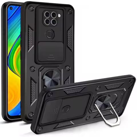 For Redmi Note 8 9 Pro 9s Slide Camera Lens Protector Armor Case ForRedmi 10C 10A 9T 9C NFC 9A Milit