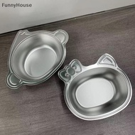 【FKSG】 Children Cute Monkey Cat Bowl Stainless Steel Dinner Bowl Kid Salad Bowl Kindergarten Food Pl