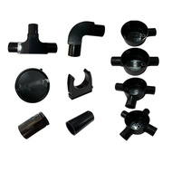 Black Pvc Conduit Pipe Fitting Accessories 20mm 25mm 1 2 3 4 Way Box Tee Elbow Inspection