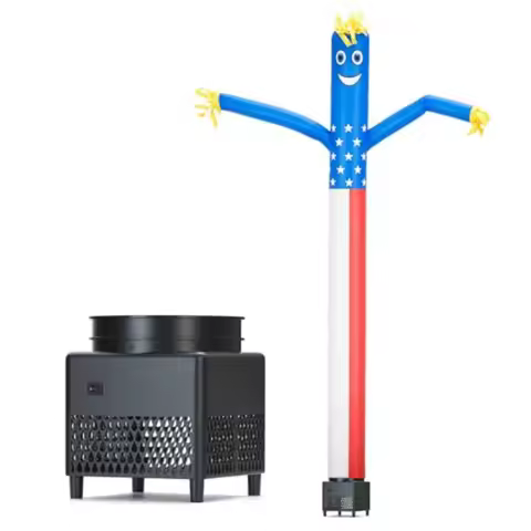 6ft Sky Air Puppet Dancer Inflatable Waving Tube Man with Lights Built-in Blower - Bright Yellow Wac