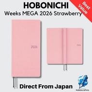 Hobonichi Techo 2026 Weeks MEGA Colors Strawberry Milk January Start Slim Vertical Graph Memo Japan