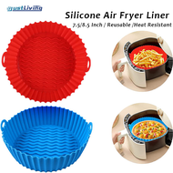 JustLiving 1pcs Silicone Air Fryer Liner 7.5/8.5inch Reusable Air Fryer Silicone Basket Heat Resista