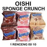 Oishi Sponge Crunch Stroberi / Cokelat Renceng (isi 10 pcs)