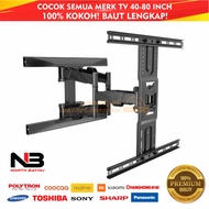 GANTUNGAN Tv Bracket 55 43 50 32 40 60 55 70 42 49 75 80 Inch Guaranteed To Fit LED LCD Plasma 32-80 In 6 Way Universal TV Bracket TV Briquette TV Bracket TV Hanger Wall Mount HR1 North Bayou P5 P6