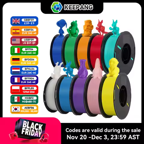 KEEPANG PLA/HS-PLA/PLA Matte/PLA Pro Filament 5KG PLA 3D Filament 1.75mm 1KG/Roll (2.2lbs) Neatly Wo