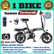 Sepeda Listrik Tomax 15 Sepeda dewasa remaja Sepeda Dewasa lipat dengan pedal - Speda listrik - skut