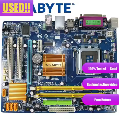 GIGABYTE GA-G31M-ES2C Desktop Motherboard G31 Socket LGA 775 For Core 2 DDR2 4G Micro ATX Original