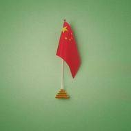 CHINA country table flag with pyramid base