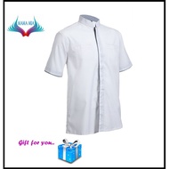 Baju Korporat F1 Uniform Mandarin Collar OREN SPORT Men - F118 White