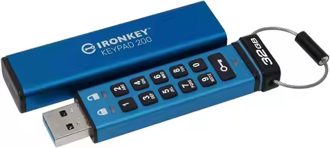 Encrypted USB 32GB with Alphanumeric Keypad, XTS-AES 256-bit Hardware Encryption, FIPS 140-3 Level 3