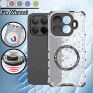 Magnetic Charge Ring Honeycomb Phone Case For Xiaomi15T Xiaomi 15T 15 14T 14 13T 13 Pro 5G Shockproo