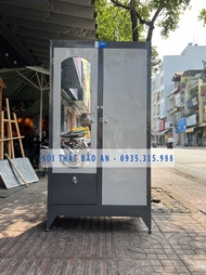 Tủ sắt quần áo ngang 90cm x cao 1m8 BẢO AN 01