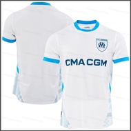 HQ5 2024-2025 Ligue 1 Olympique Marseille home Jersey no number Football Tshirt Child Adult Plus Siz
