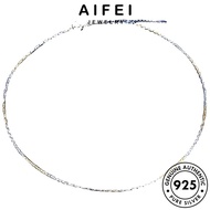 AIFEI JEWELRY Perak Original Korean Women For Leher Perempuan Simple Necklace Rantai Chain 925 Acces