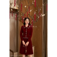 MY WAY Office Women's Vest and Skirt Set Made of Luxurious Velvet 3MVB0219W -3MCAB215 DO0