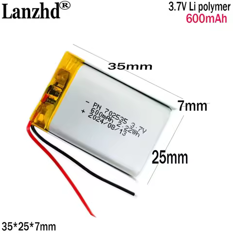 3.7V polymer lithium battery beauty For device night light Bluetooth speaker lithium battery 702535 