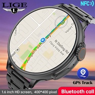 LIGE 2023นาฬิกาติดตาม GPS อัลตร้าโปรสมาร์ทวอท์ชสนับสนุนโทรผ่านบลูทูธการควบคุม NFC Ess นาฬิกาอัจฉริยะกันน้ำสำหรับผู้หญิงผู้ชาย