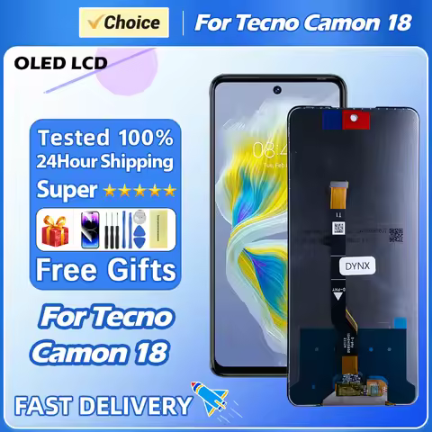 6.8" LCD For Tecno Camon 18 CH6 CH6n LCD Display Touch Screen Digitizer Assembly For Camon 18 CH6n S