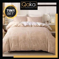 CADAR HOTEL 5D BERCORAK HIGH QUALITY 100% COTTON 7IN1 SET COMFORTER BEDSHEET QUEEN & KING