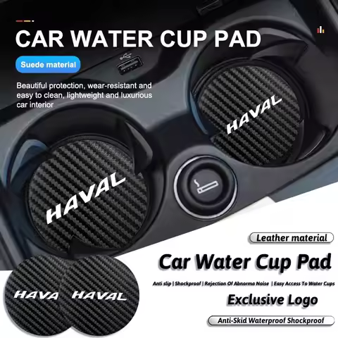 2Pcs Car Waterproof Coaster Non Slip Water Cup Pad Mat For Great Wall Haval F7 H6 H2 H3 H5 H7 H8 H9 