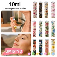 UMISTYDREAMUM9U Spray Bottle, Floral PU Leather Perfume Bottle, Portable 10ml Empty Leak-proof Perfu