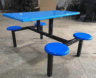 4 SEATER & 8 SEATER BLUE BIRU CANTEEN TABLE DESK OFFICE CAFETERIA CAFE chairs pejabat kid children c