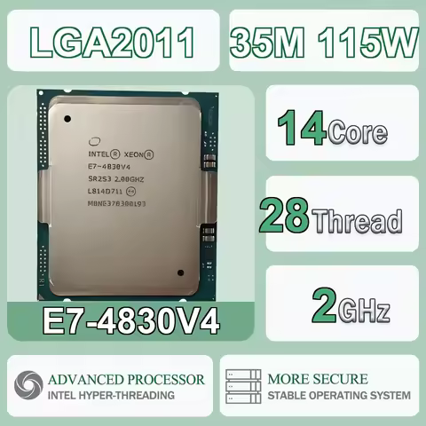 Intel Xeon E7-4830V4 14 Core 28 Thread 2.0GHz 115W 35MB Cache 14nm LGA 2011 SR2S3 DDR4-1333/1600/186