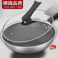 Wok Household Cookware Frying Pan Non-Stick Pan Wok Stainless Steel No Fume No Coating Germany C9Z5