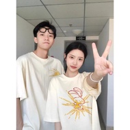 COD [240g Tight-220g Pure Cotton] Pure Cotton Printed Short-Sleeved T-Shirt Women Loose Slimmer Look