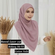 BawaL Voile Cotton Laser Cut Plain Bidang 50/55 inches, Cotton Voile Bawal