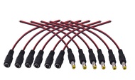 Xwell DC Power Pigtail Cable Wire, 12V 5A Male & Female Connectors for CCTV Security Camera and Ligh