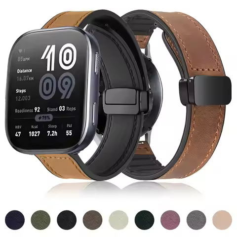 Leather Silicone Strap for Amazfit Bip 6 5 Bip6 Smart Watch Band Wristband Bracelet for Amazfit Bip 