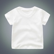 Newborn Baby Cotton White Short Sleeve T-shirt 0-3-6-9 Months Old Male and Female Baby Summer Short