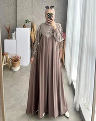 Lily Dress - Gamis Brokat Kombinasi Bahan Toyobo Keren Ter - 3 Tiga