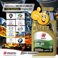 Idemitsu 0W-20 SN/GF-5 Fully Synthetic 4L Gasoline Engine Oil 4 Litre