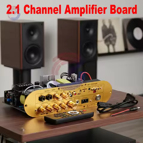D900 2.1 Channel Bluetooth 5.0 Amplifier Board 50W+50W+100W Output Support AUX/USB/TF/FM/MIC DC12-24