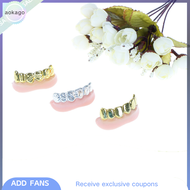 Aokago 1PC Bling grillz ฟันปลอมจำนวนมากฮาโลวีนวันเกิดพรรคทองเงิน