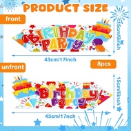 8 Pack Yard Signs with Stakes This Way Yard Sign Arrow 17 x 6 Inch Double Sided Lawn Sign for Theme 