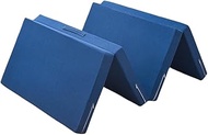 4-Fold 8cm Thickness Foldable Mattress Topper Single Mattress Sponge Folding Bed Sofa Sleeping Mat (Blue 70x200x8cm)